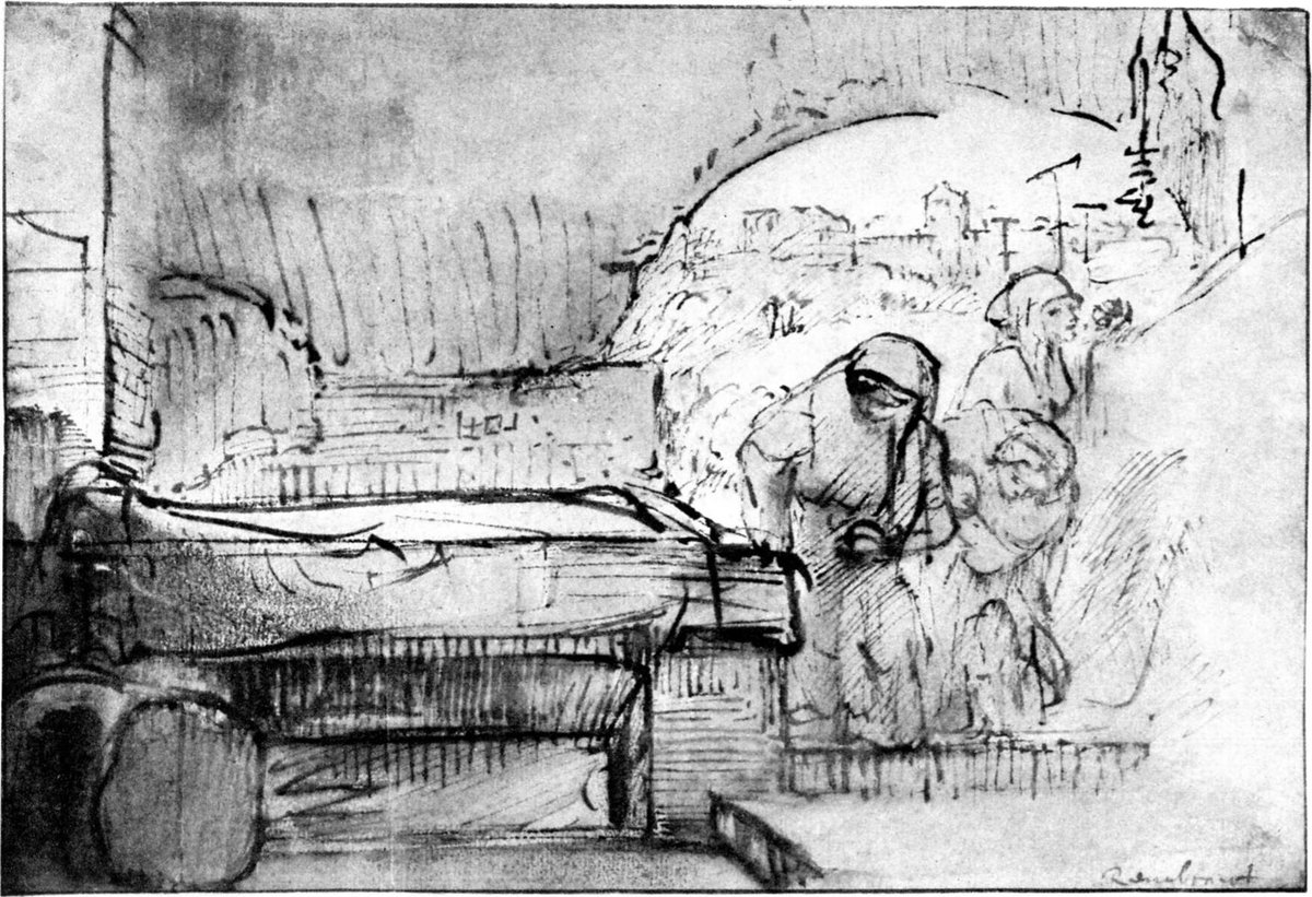 artistrembrandt's tweet image. The three Marys at the tomb #artbots #rembrandt