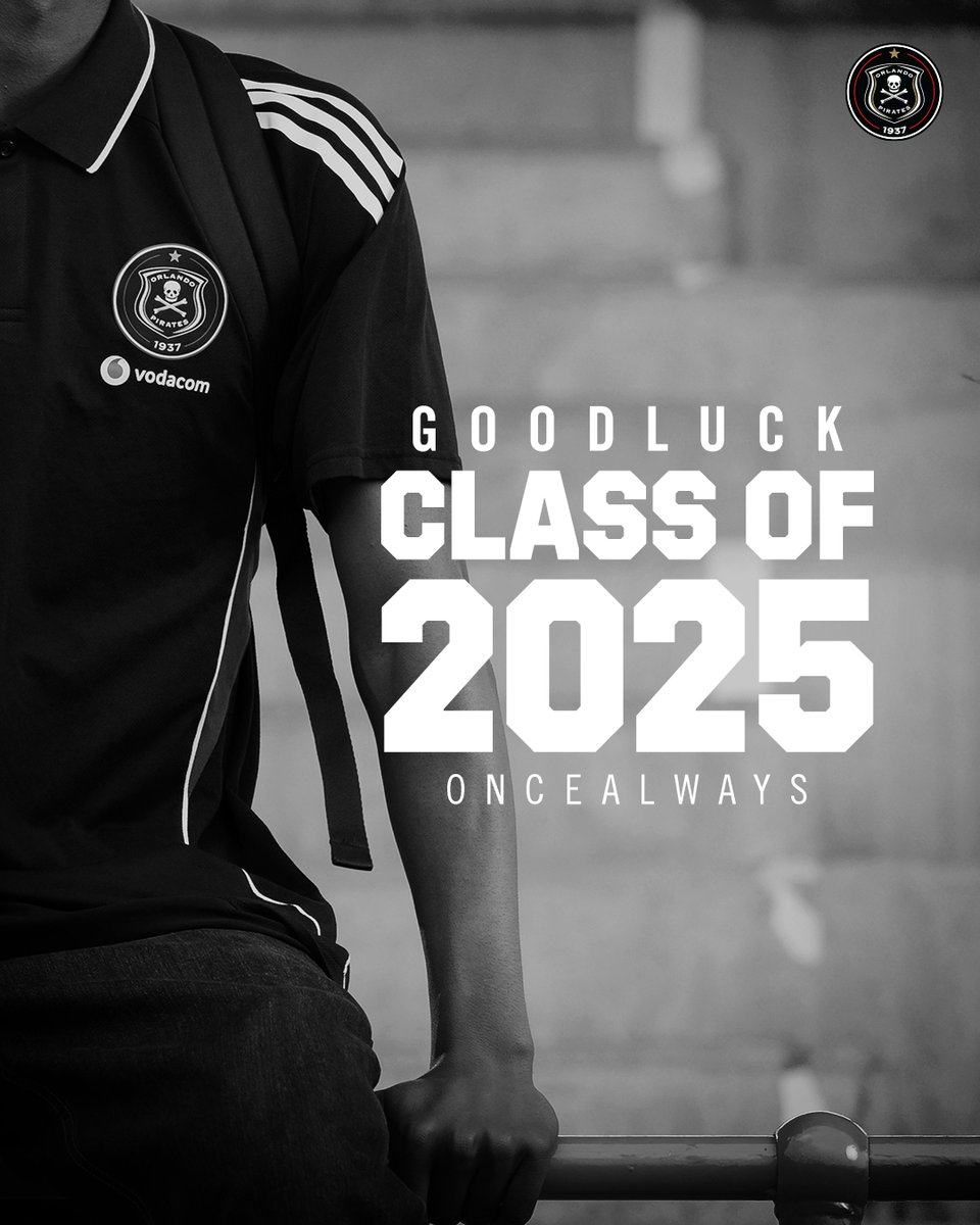 Wishing the Class of 2025, Good Luck for the #Matric exams.

⚫️⚪️🔴⭐️
#OrlandoPirates
#OnceAlways