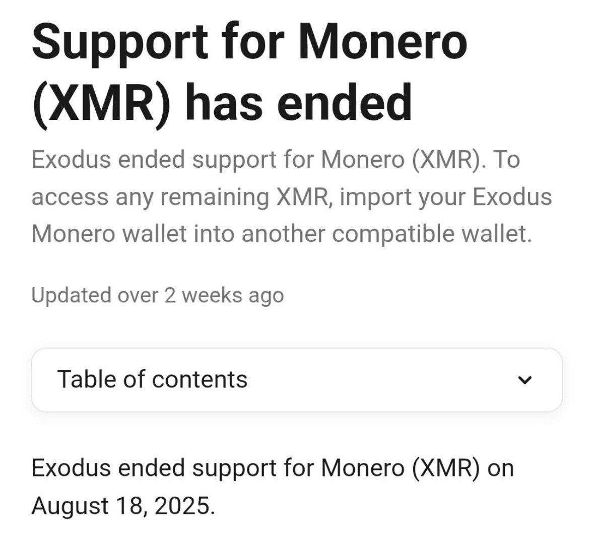 👑₿itcoin Expert👑 (@peteranagno) on Twitter photo Talks about freedom… then removes #Monero? 🤔
I really liked <a href="/exodus_io/">Exodus - Former Official Account</a> and used it for years, but delisting $XMR is the exact opposite of what crypto stands for.
You can’t preach “self-custody and freedom” while censoring the most private coin in existence.
Freedom isn’t Talks about freedom… then removes #Monero? 🤔
I really liked <a href="/exodus_io/">Exodus - Former Official Account</a> and used it for years, but delisting $XMR is the exact opposite of what crypto stands for.
You can’t preach “self-custody and freedom” while censoring the most private coin in existence.
Freedom isn’t
