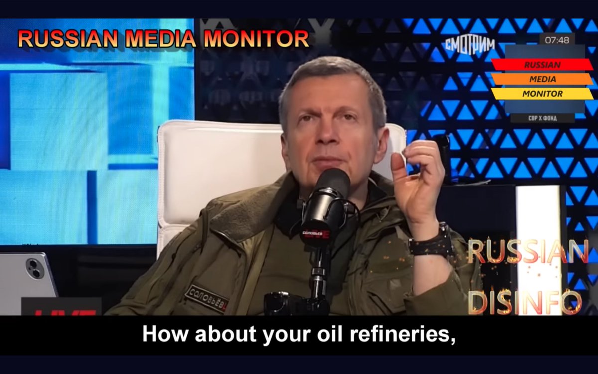 <a href="/splendid_pete/">Pete</a> Just a few days ago, Solovyov (Putin's mouthpiece) called for terrorist attacks on European refineries, is that a coincidence? 👇