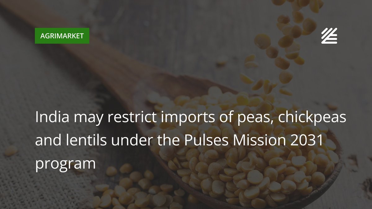 UkrAgroConsult's tweet image. 🇮🇳 #India may #restrict #imports of #peas, #chickpeas and #lentils under the Pulses Mission 2031 program

CACP recommends to introduce a complete ban on yellow #peas imports and to increase the #duties on #chickpeas and #lentils imports. 

Read more 👉salo.li/553AA6b