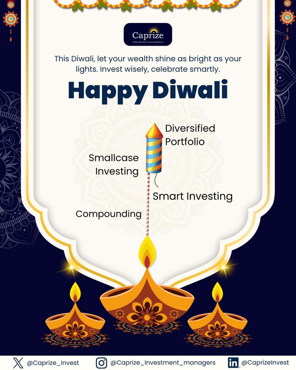 caprize_invest's tweet photo. Shubh Deepawali to All!

If you light a firecracker too soon, it fizzles out. Wait too long, and you miss the spark.

Investing, too, is about timing the inflection points — entering with patience, exiting with discipline, and never rushing just because others are lighting theirs.

This Diwali we would like to invest in companies we believe have hit their inflection points:

Mainboard
1) Pondy Oxides - Mcap 4500cr
2) Jeena Sikho Lifecare- MCap 9400cr
3) Deep Ind - Mcap 3200cr
4) Thyrocare - MCap 6600cr
5) Borosil Renewables - MCap 8900cr

SME
1) Karbonsteel Engineering - MCap 260cr
2) Oriana Power - MCap 5900cr
3) RNFI - MCap 930cr

Disclaimer: Invested and biased. Please do your own due diligence before investing.