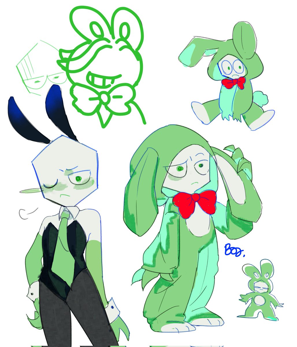 his height changes depends on my mood lol (this is my first time ever drawing a bunny suit🙏)
#battat