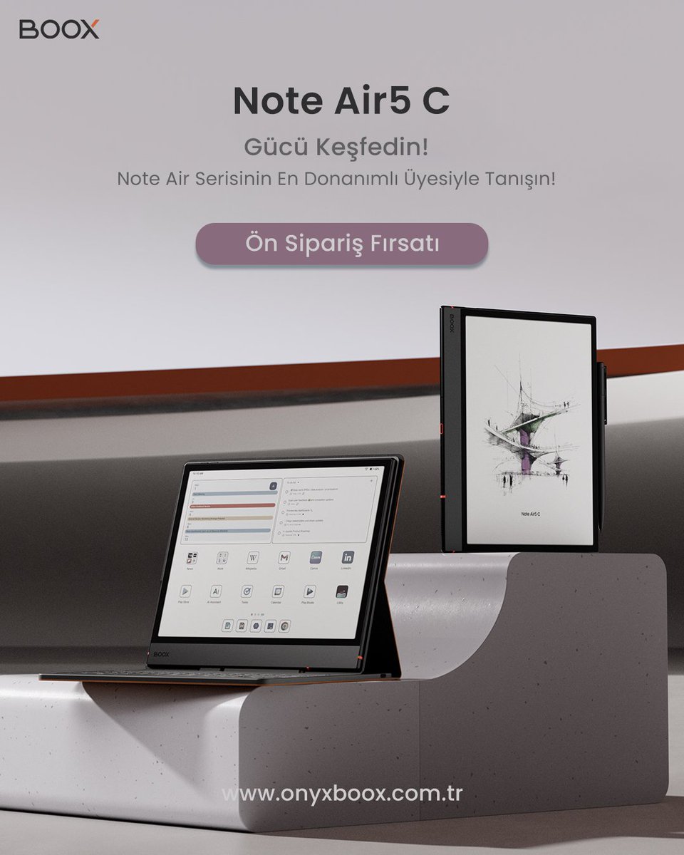 ✨️Ön Sipariş Fırsatı✨️

📢 31 Ekim 2025 tarihine kadar yapacağınız Note Air5 C alışverişlerinde 500 TL indirim sizleri bekliyor!
📌Detaylı bilgi ve daha fazlası için sitemizi ziyaret edin.
🌐onyxboox.com.tr 

#EkitapOkuyucu #onyxboox #NoteAir5C