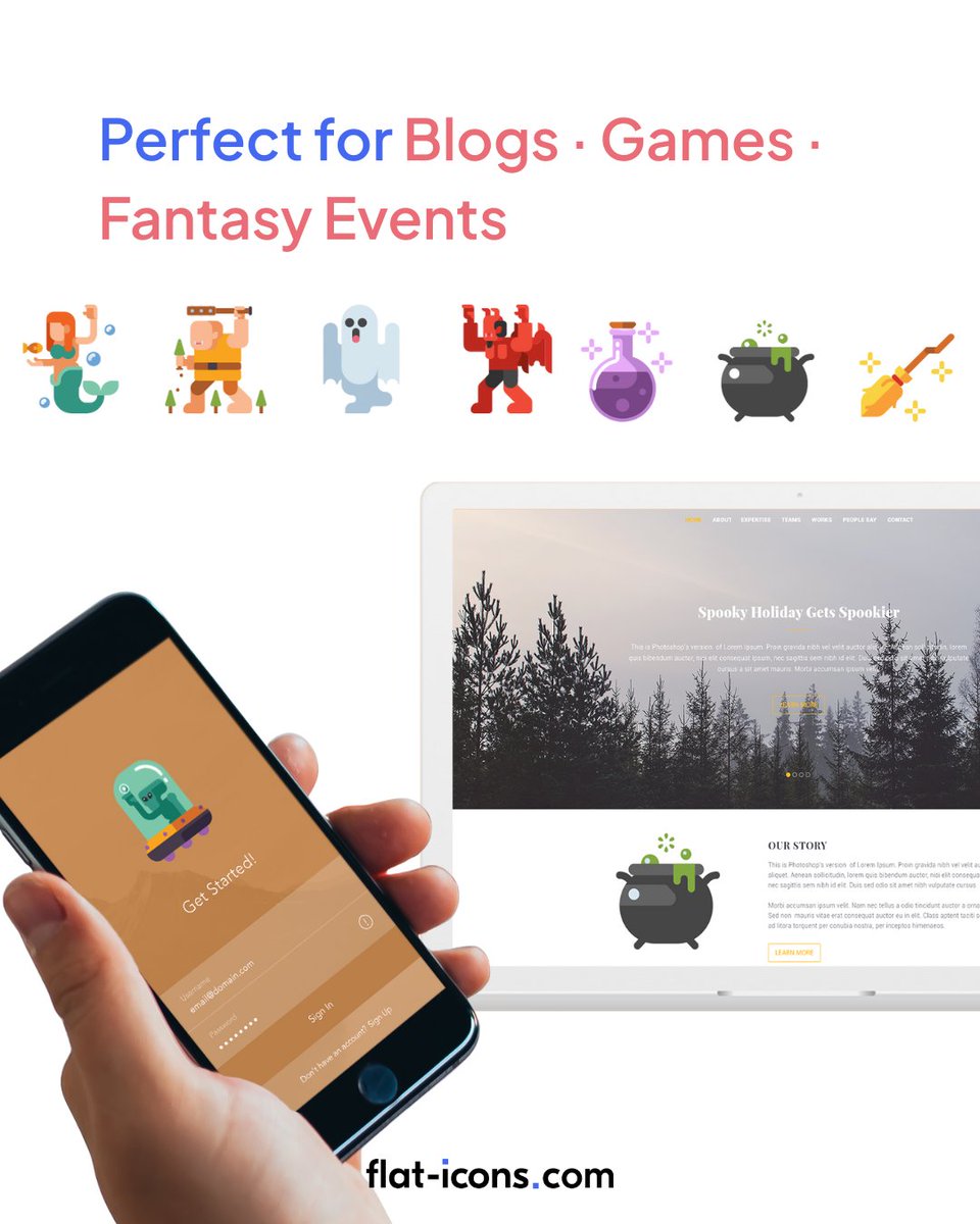 flat1cons's tweet image. 🔮 Unleash mythic design 🐉
70 supernatural icons—vector, scalable &amp;amp; customizable.
👉 flat-icons.com
#SupernaturalIcons #FlatIcons #FantasyDesign🔮