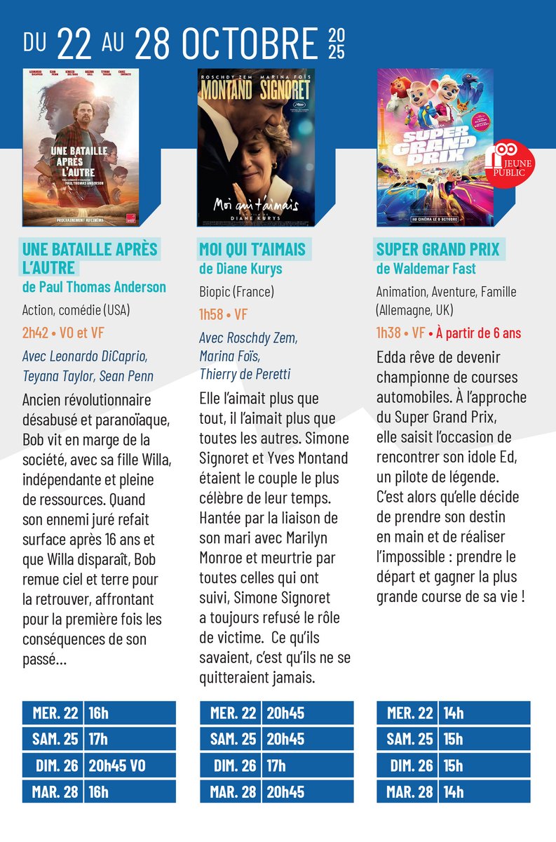 📽 Au programme du Ciné Montrouge à l'Espace Colucci
📍 88 rue Racine
🎟 7,30€ Plein tarif 5,70€ Tarif réduit 4,10€ moins de 14 ans
📞 01 46 55 77 77