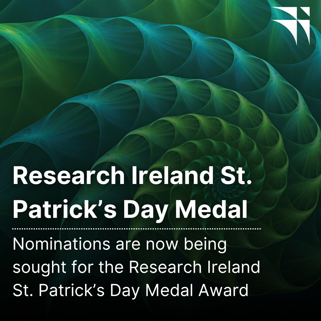 Researchirel's tweet photo. Nominations for the Research Ireland St. Patrick's Day Medal remain open until 5pm (Irish local time) on 7th November. The Medal is awarded annually to a distinguished researcher living and working in the USA with strong Irish connections. Learn more: https://t.co/kbVKiPXnCQ https://t.co/0rMvJRYiH0