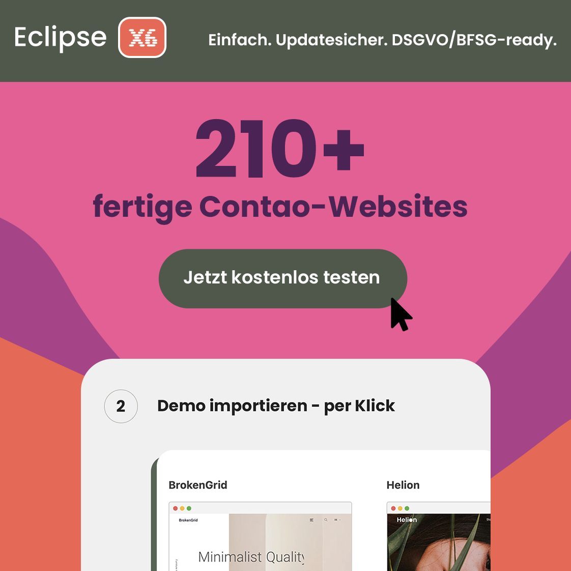 contaothemes's tweet image. 210+ fertige Contao-Websites – sofort startklar 🚀
👉 Demo auswählen
👉 Per Klick importieren
👉 Projekt live schalten

Teste jetzt kostenlos ⬇️
🔗 premium-contao-themes.com/testzugang-anf…

#contao_themes #contao #contaotheme #contaothemes