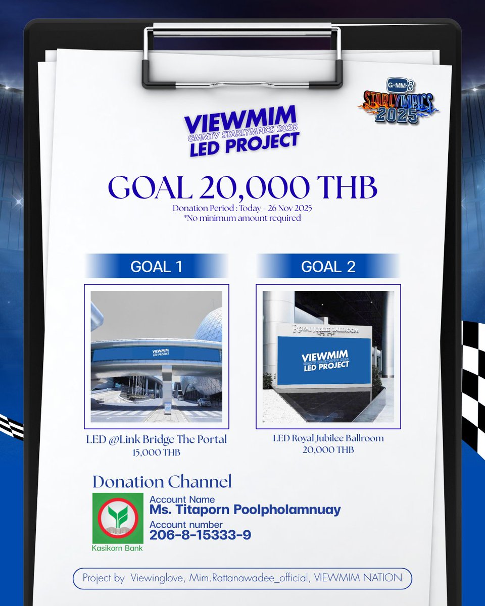 ViewMimNATION2's tweet image. Donation Support for ViewMim GMMTV Starlympics 2025 LED Project 🖤🦅

Donation Period: Today - 26 Nov 2025

More details
🔗 : forms.gle/oHwiJnCRJ3EEGu…

Project by @Viewinglove_, @mimrtdofficial, @ViewMimNATION2

#ViewMim #วิวมิ้ม
#viewbenyapa #mimrattanawadee
#GMMTVStarlympics2025
