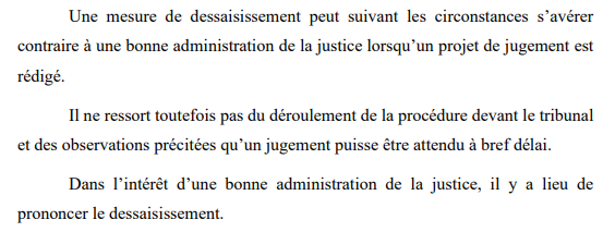 🧑‍⚖️Cass. 29/09/25, C.25.0303.F: 
- onttrekking vd zaak (648 Ger.W.) omdat 6 maanden na inberaadname nog steeds geen vonnis w geveld
- het feit dat er reeds een ontwerpvonnis w opgemaakt, doet hier geen afbreuk aan, gezien het eigenlijke vonnis niet op korte termijn kon w verwacht