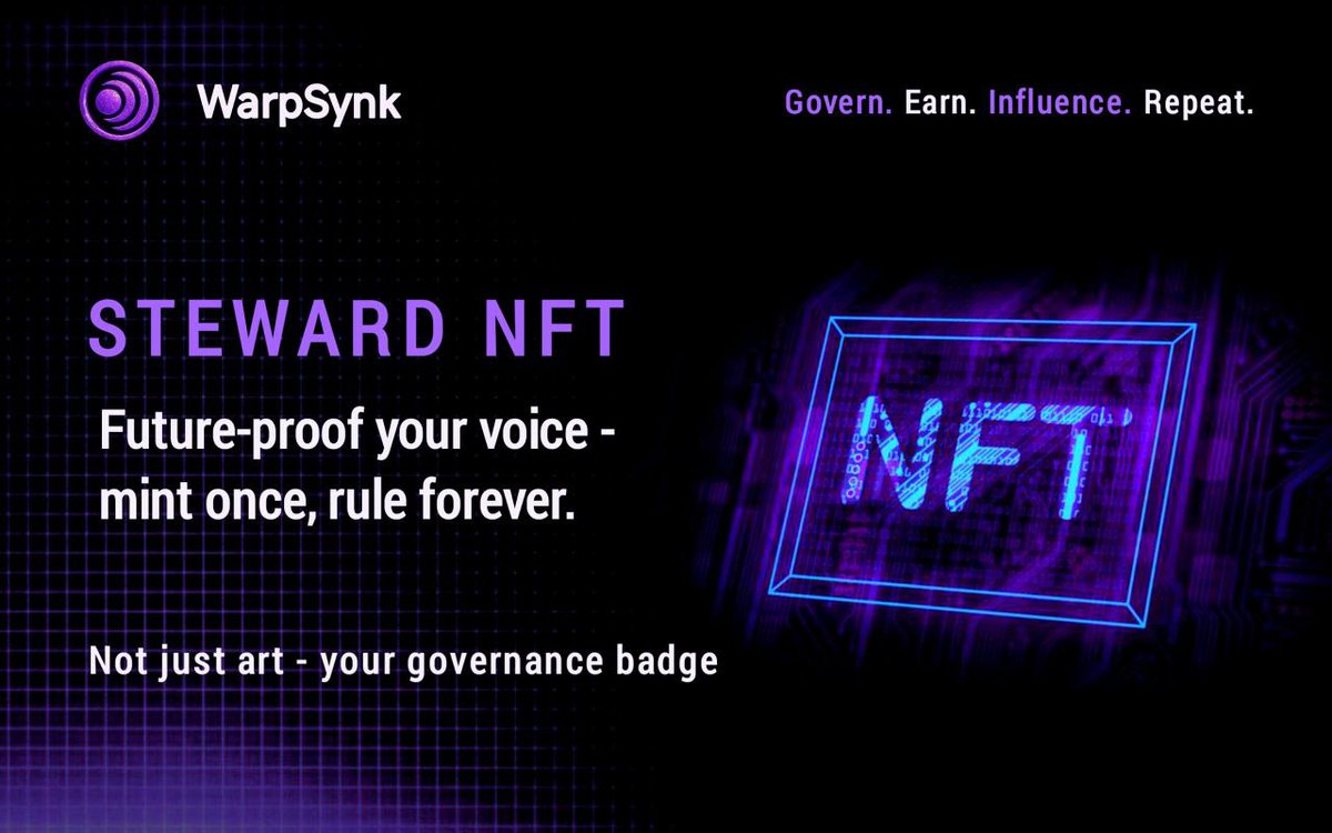 WarpSynk's tweet image. Everyone’s wondering 👀
“How much will a Steward NFT cost?”
We’ve got our numbers ready... but before we drop them, let’s talk value.
WarpSynk has always put its community first — every decision, every reward, every update is built around you.
So here’s the question:
What do…