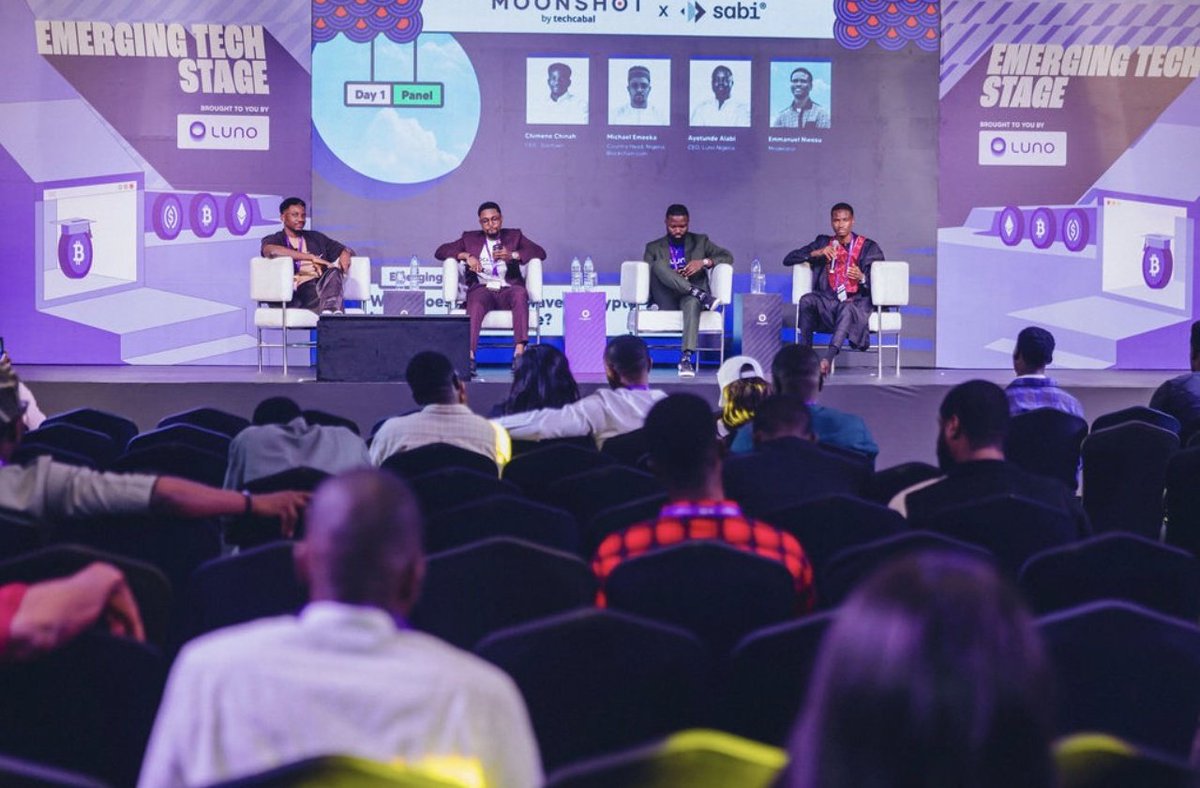 BlockchainAfri_'s tweet image. The Country Head, Nigeria 🇳🇬 spoke on a panel at @TechCabal Moonshot event, sharing insights on the state of crypto adoption in Africa.