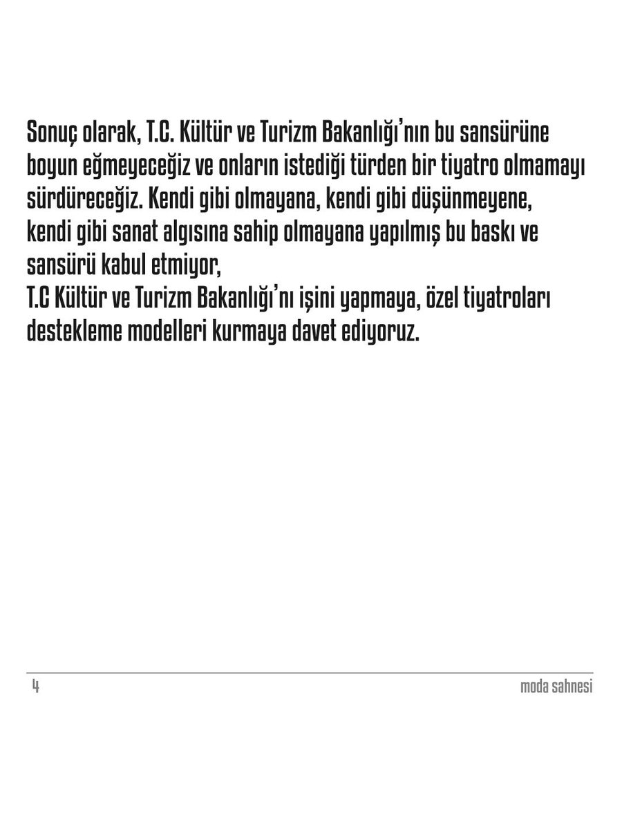 KAMUOYUNA DUYURU 📢 
#modasahnesi bir kez daha devlet desteğinden yararlandırılmadı!