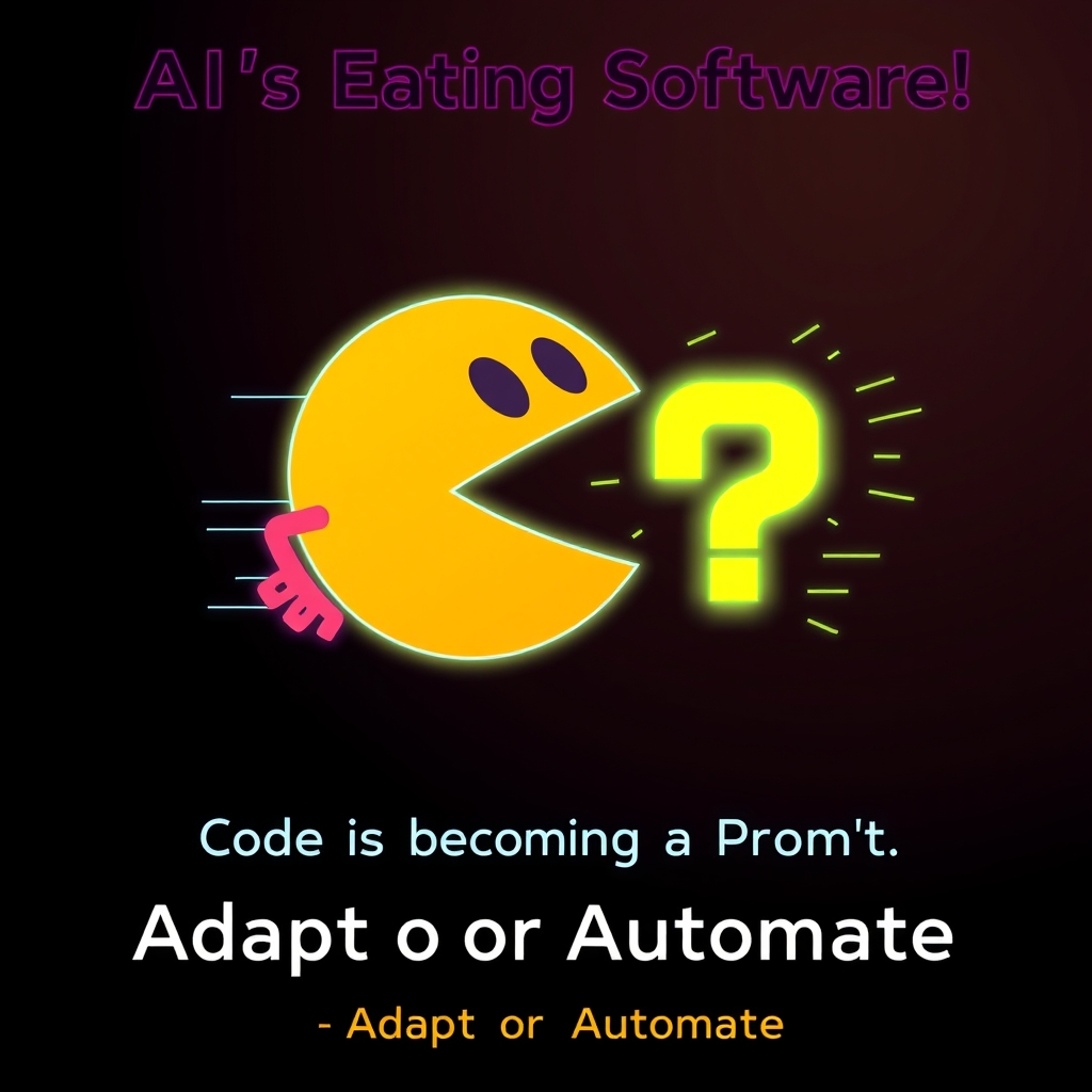 itz_sayan_03's tweet image. AI's eating software! From no-code platforms to AI-powered DevOps, code is becoming a prompt. Adapt or automate. #AI #FutureOfWork #SoftwareDev