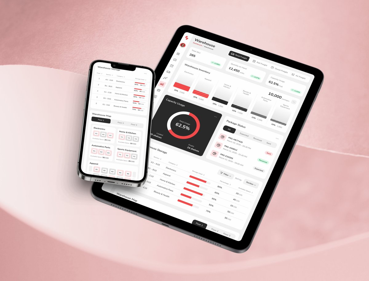 peterdraw's tweet image. Transform the way you manage logistics with ShipNow – Shipping Management Dashboard, crafted in @figma for performance and precision.
Designed for end-to-end shipping flow, it includes a Warehouse Page for inventory control, a Create New Shipment Page for streamlined order…