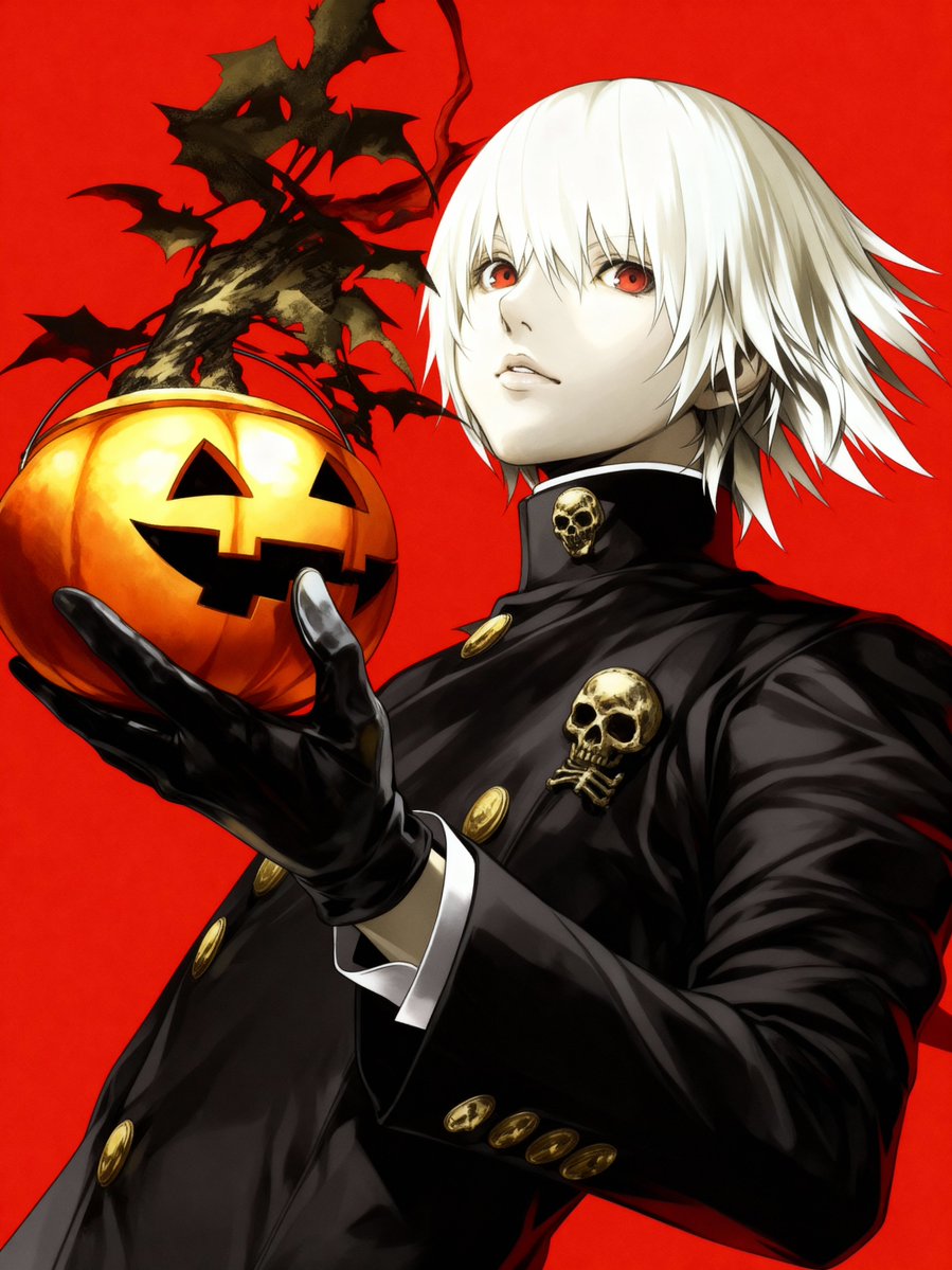 tokyo_Valentine's tweet image. お菓子がないなら、悪戯を。
— Trick or Treat.🎃🦇
#ハロウィンイケメン
👇ツリーにプロンプトがあります 👇
【Prompt/Spell】 nijijourney / Midjourney