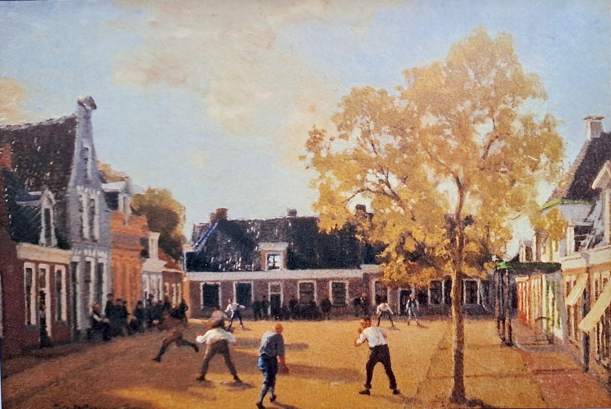 "kaetset op die strate, off van den husen op die strate, off op ’t kerchoff”. In vroeger tijden zorgde het kaatsspel ook wel eens voor overlast. #Kaatsen tresoar.nl/vertellen/verh… #10voor8