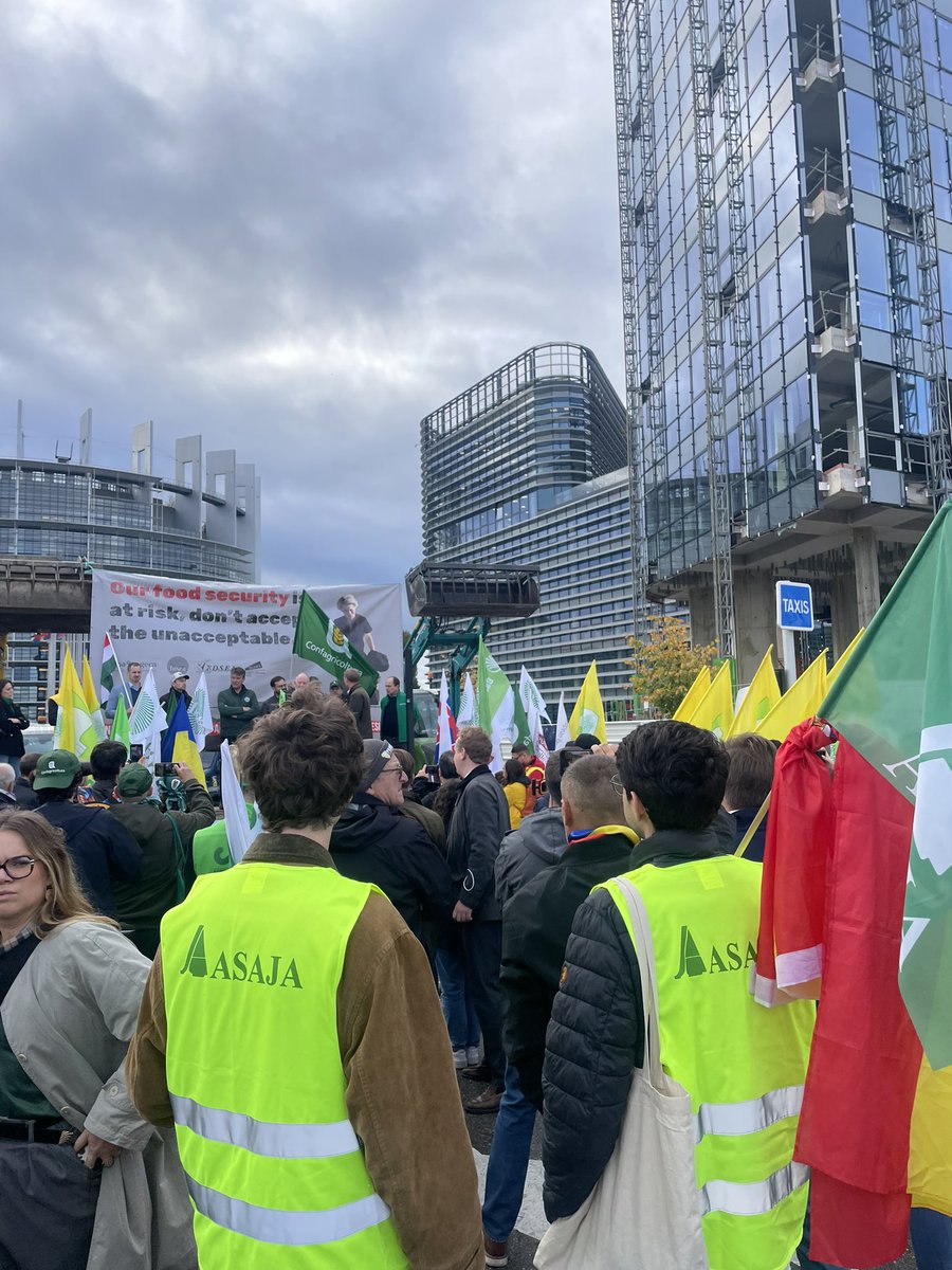 BruselasAsaja's tweet image. Nos encontramos en #Estrasburgo, frente al #ParlamentoEuropeo para decir una cosa: Estamos en contra de la propuesta de la #ComisiónEuropea sobre el #MFP y la #PAC