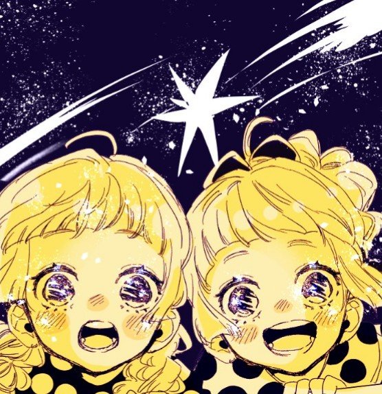 🌟2025.10.21🌟
今日は1000年に1度のレモン彗星だそうです🌌
レモン彗星にちなんで
レモンとイチゴの双子を登場させてみました🌟👶👶🌟

皆さまのお所でも
見られますように🌠