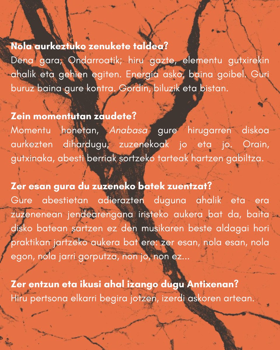 Zapatuan, Dena taldea etorriko zaigu Ondarroatik Antixena Gaztetxera.
Hantxe ikusiko dugu elkar!

#burrundafaktoria #antixenagaztetxia