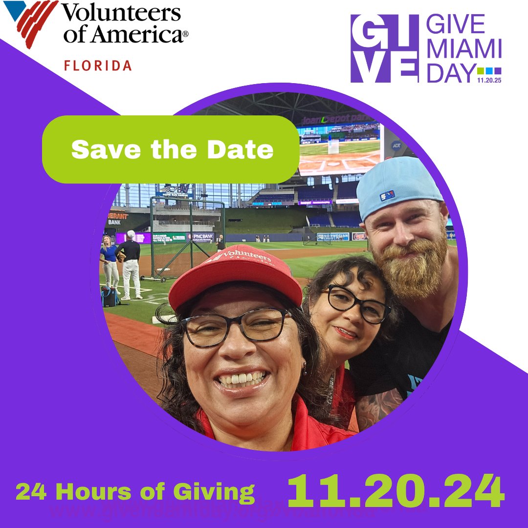 📅 Save the Date: Give Miami Day 2025 | November 20
You can make a real difference for Miami’s most vulnerable by supporting #VOAF.

Your donation helps homeless veterans, families, seniors, and others in need secure safe housing and vital services.

givemiamiday.org/organization/v…