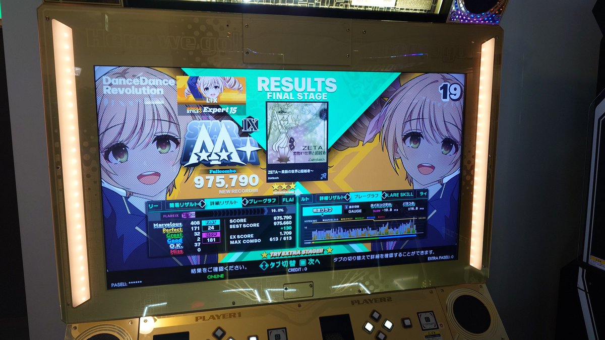 LIX_DDR's tweet image. 【自己べ】
今日は少しだけやりました
その中でも最低限のことできたから良き👍🌟
ZETAとALGORITHMフレアⅨ!!!
CLASSIC枠は4曲目、WHITE枠は5曲目!!!
ZETA低速何とか踏めてた💦
#DDR #DDR_WORLD