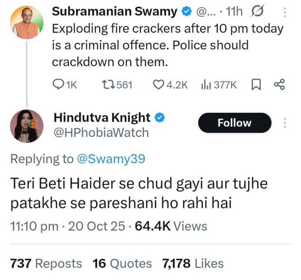 This handle trolls, abuses, and harasses people blatantly without any remorse or fear. This shows that punishment in this country is selective and only applied to minorities.