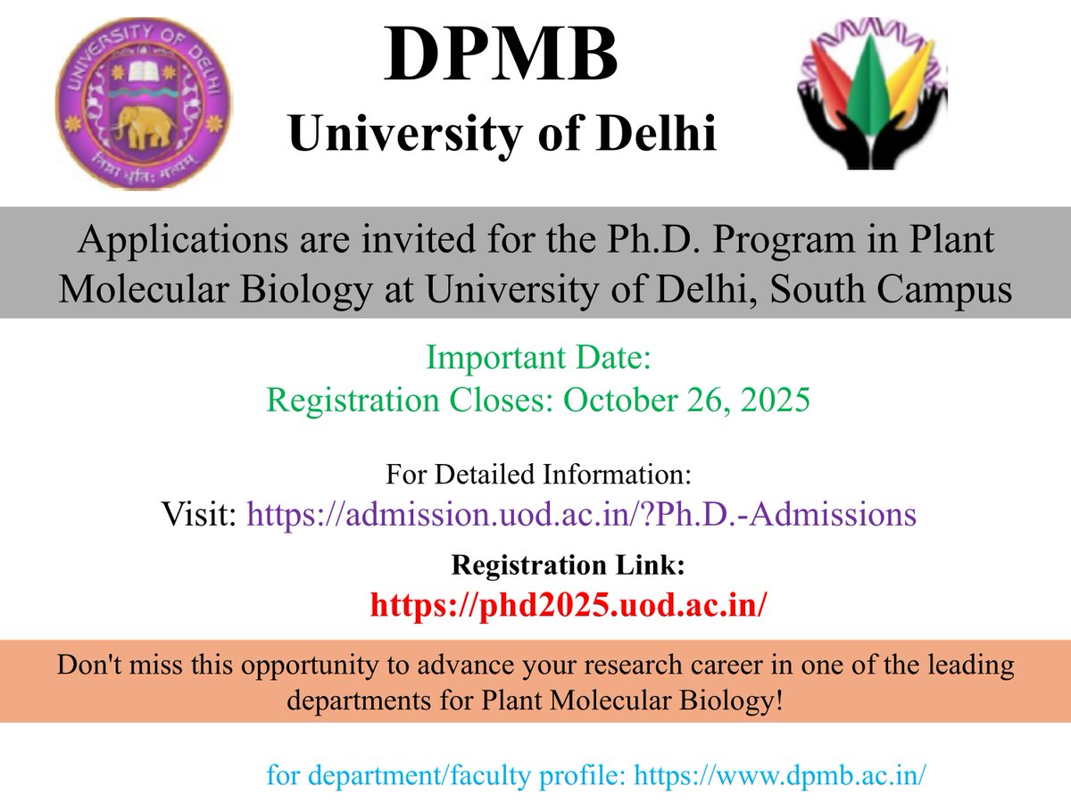 Department of Plant Molecular Biology, UDSC tweet media