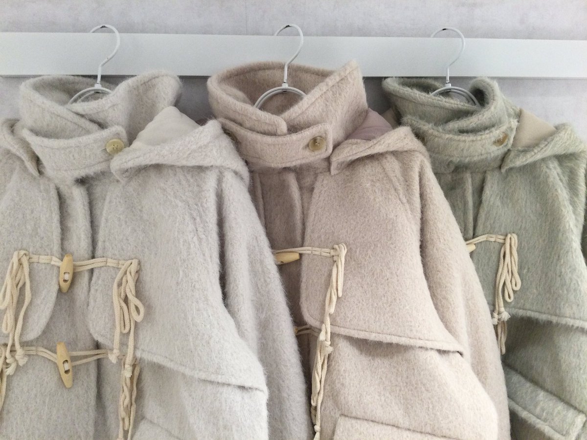 ▷新作アイテム milk shaggy Duffle coat オフホワイト/ピンク/ミント 