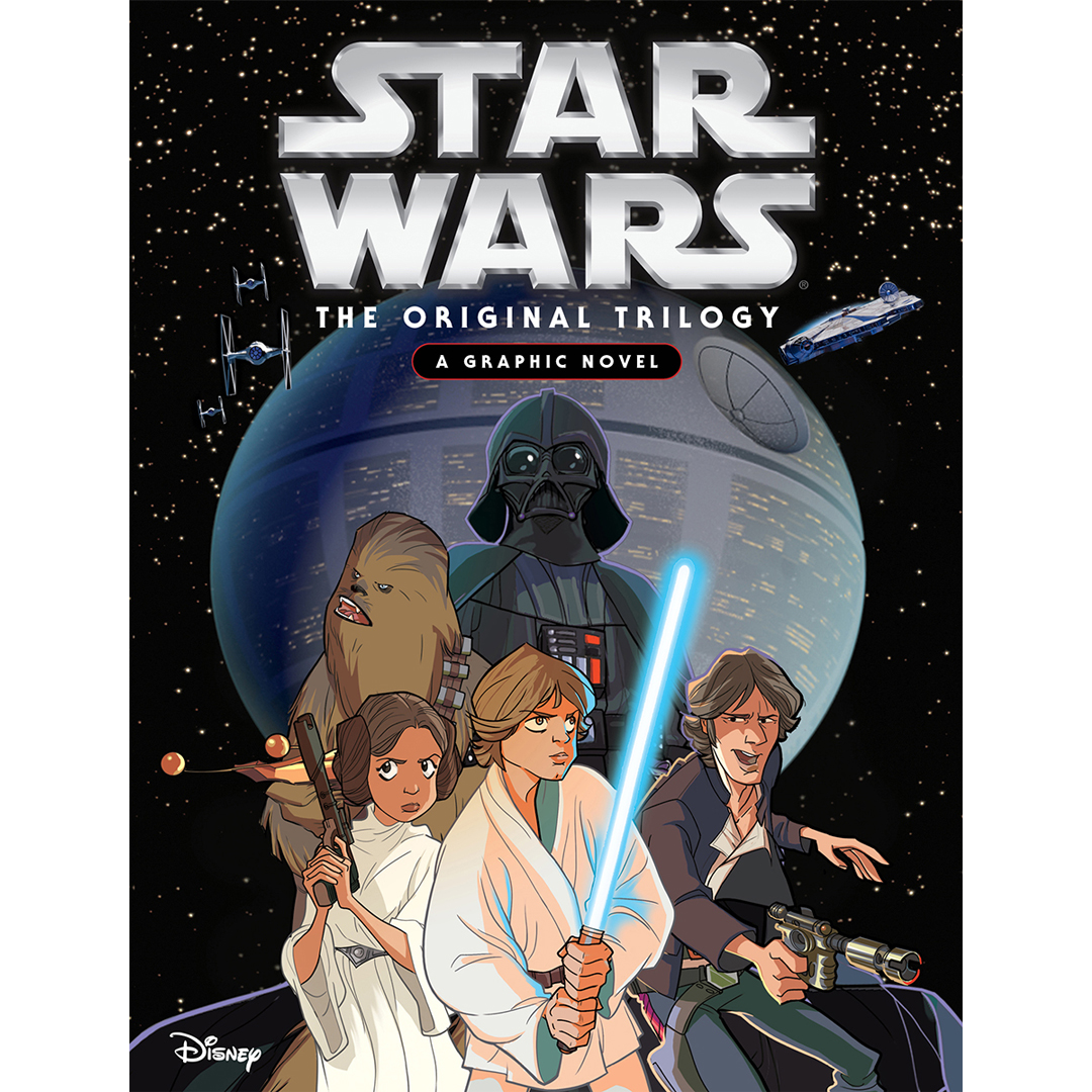 bit.ly/48Y3s8H
Everyone's favourite tale of good versus evil takes on a whole new look in this full-colour graphic novel!
STAR WARS THE ORIGINAL TRILOGY GRAPHIC NOVEL retells A New Hope, The Empire Strikes Back, and Return of the Jedi in a way you've never seen before!