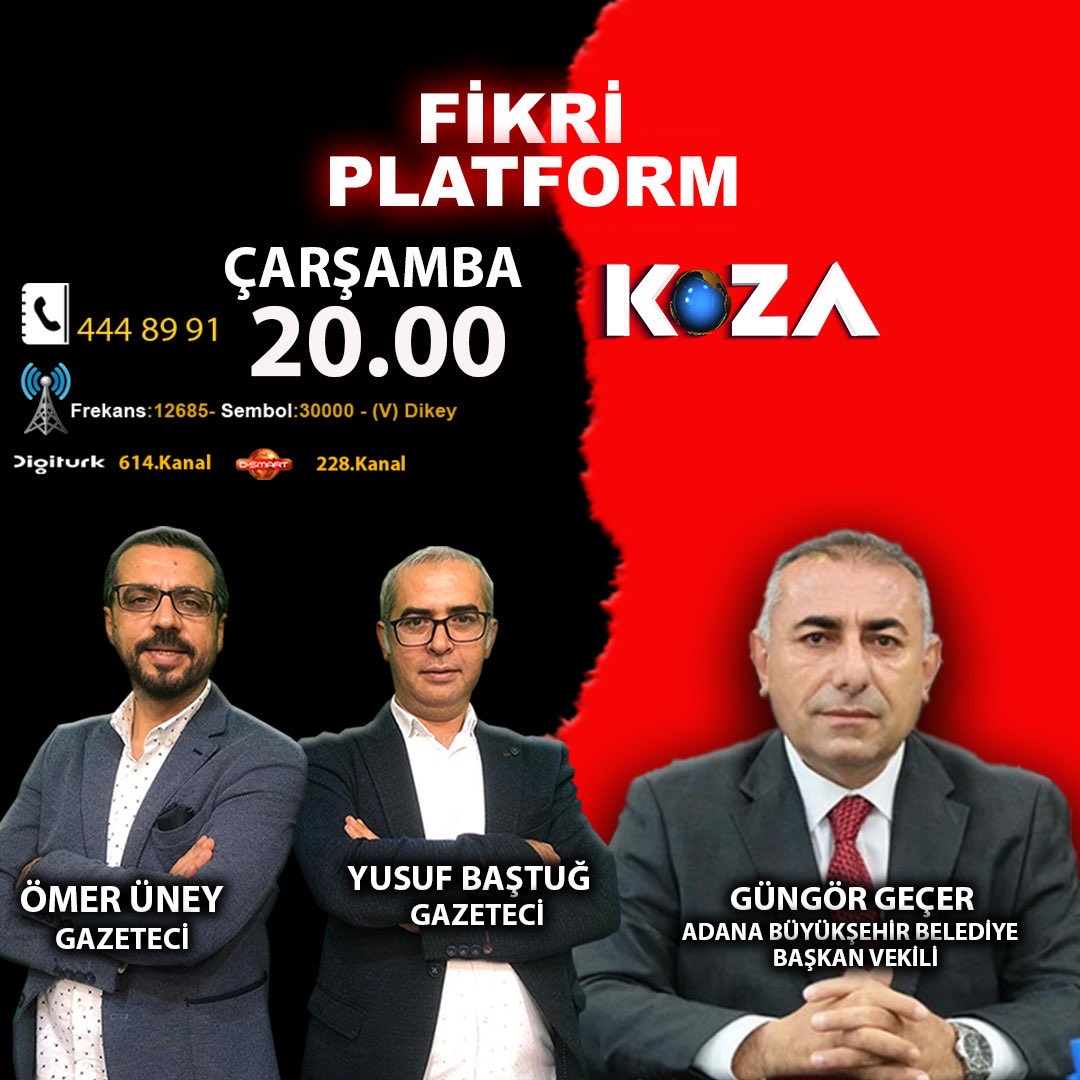 omer_uney's tweet image. Çarşamba saat 20.00’de @kozatelevizyonu 

Sorularınız varsa yazabilirsiniz…