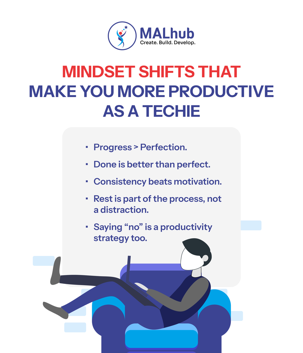 malhubng's tweet photo. Here are key mindset shifts every techie needs to stay focused and get the work done.

What other mindset shifts have worked for you? Share with us in the comments 🤝 https://t.co/udjPvC4B07