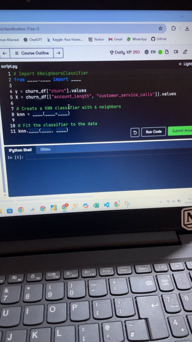 datanerdcsv's tweet image. Day 1 of my 30-day Machine Learning consistency challenge with @DataCamp

• Topic: Supervised Learning with scikit-learn
• Focus: Classification
• Built a KNN classifier to predict customer churn

Lesson of the day: Consistency &amp;gt; speed 

#DataScience #MachineLearning