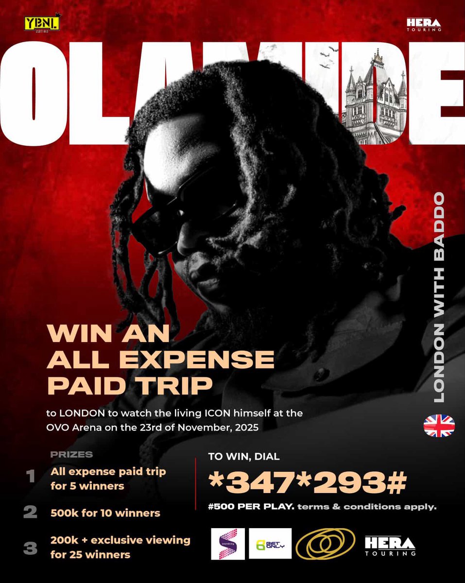 Let’s make the circle bigger, 5 people will win an all expense paid trip to watch me at the OVO arena in London,10 people to win a million bucks each, 25 people would win 200k and a private  watch party in Lagos..what are you waiting for.. #londonwithbaddoo @soundcityafrica