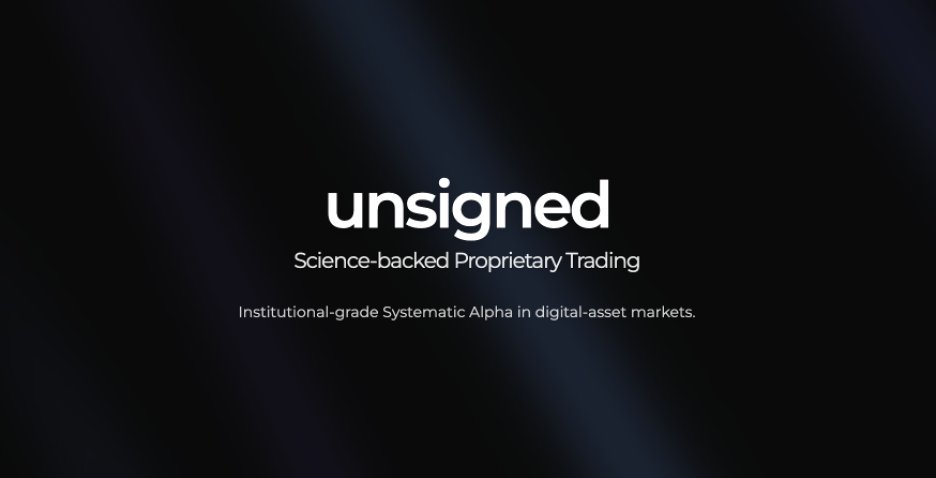 UnsignedRe's tweet image. Who We Are

Unsigned Research is a proprietary trading firm specialising in medium-frequency, quantitative, and systematic strategies in the digital asset markets.

Our team blends quantitative scientists, engineers, and risk professionals whose experience spans from deep-tech…