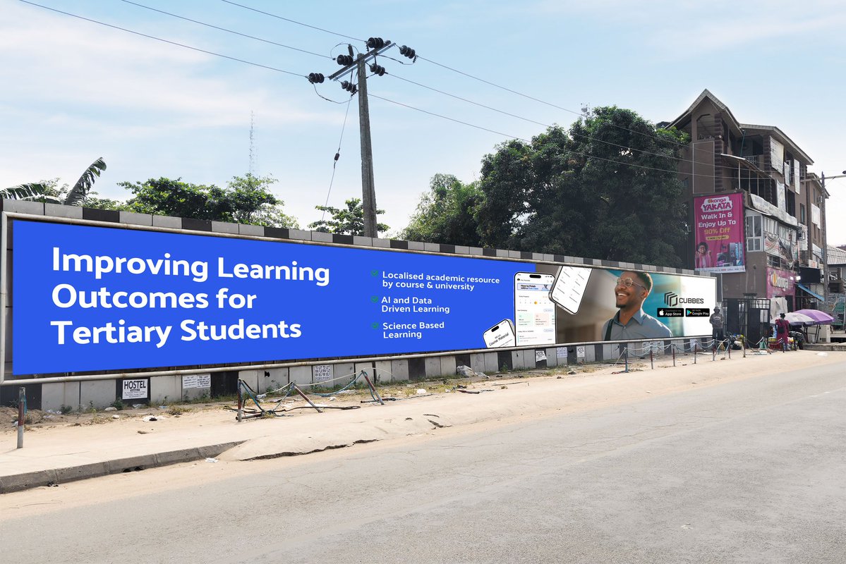thetehillah's tweet image. If you haven&apos;t heard, we just raised $100k from Antler VC.

We used all the marketing budget from this raise to put up this billboards. Please tell your siblings in university to download Cubbes.

Please repost 🤲🏾🙏🏾