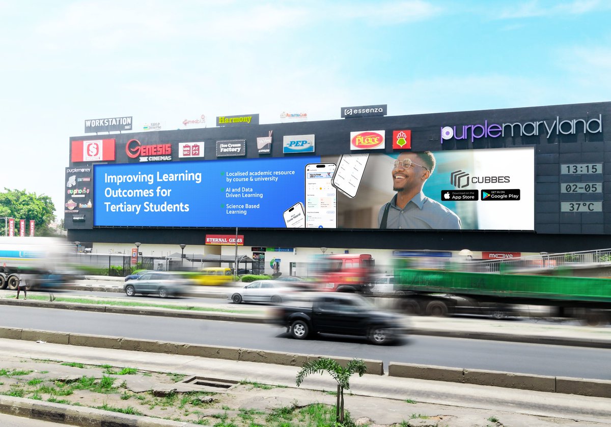 thetehillah's tweet image. If you haven&apos;t heard, we just raised $100k from Antler VC.

We used all the marketing budget from this raise to put up this billboards. Please tell your siblings in university to download Cubbes.

Please repost 🤲🏾🙏🏾