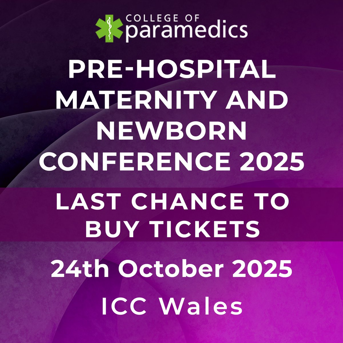 🚨 There are only a few days left until our Pre-Hospital Maternity and Newborn Conference kicks off at the ICC Wales in Newport.

🎟️ We have a small number of tickets remaining, so make sure you secure your place!

To book your place, click here ➡️ bit.ly/3XprK4T