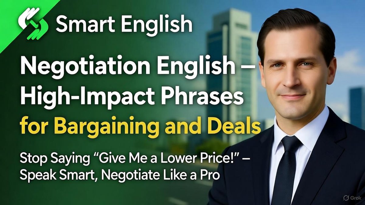 noreen98225's tweet image. Stop saying “Give me a lower price!” 🚫
Learn smart phrases to negotiate in English like a pro 💼
Watch now 👇
#NegotiationEnglish #SmartEnglish #LearnEnglish

youtu.be/9u1KeSex4H4?si…