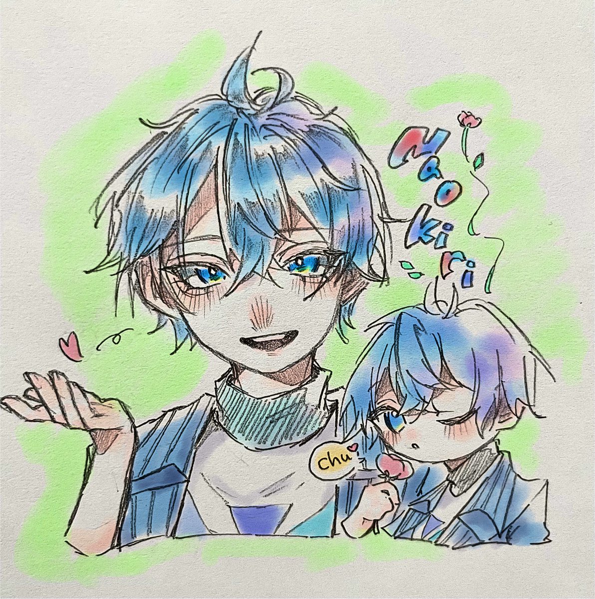 なおきりさんミニと等身🌷
 #ぴちあーと  #なおきりさん