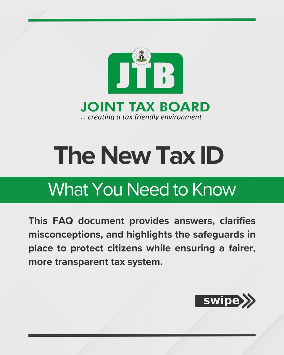 TaxHours's tweet image. What the public should know about the New Tax ID.

#JointTaxBoard
#RevenueReforms