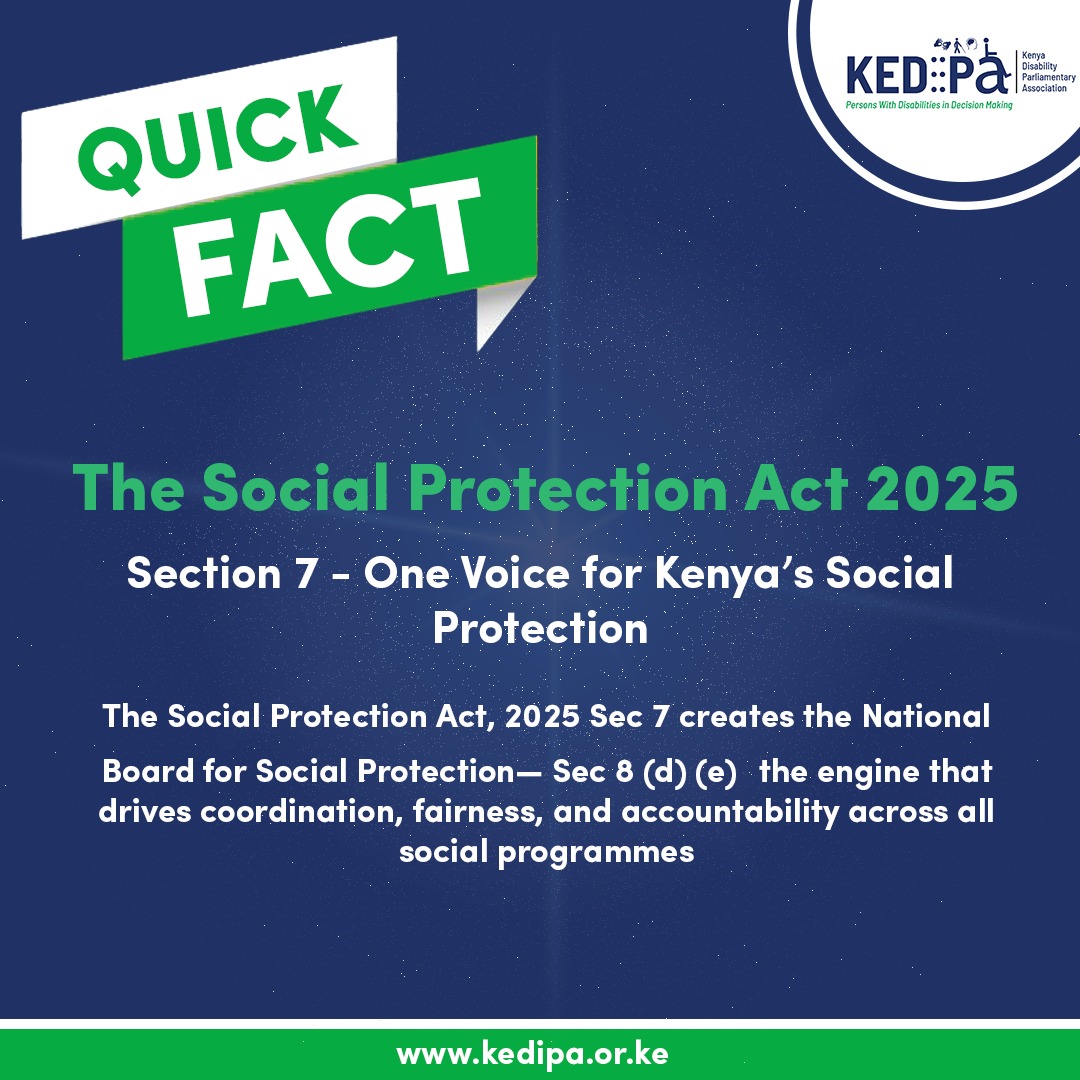 The 3 principal functions of the National Board for Social Protection in Sec 8 of the Act are: 
1. Policy &amp; Advisory:To advise the Cabinet Secretary on all matters relating to social protection policy.
2. Operational Mandate: Design &amp; evaluate  social protection interventions