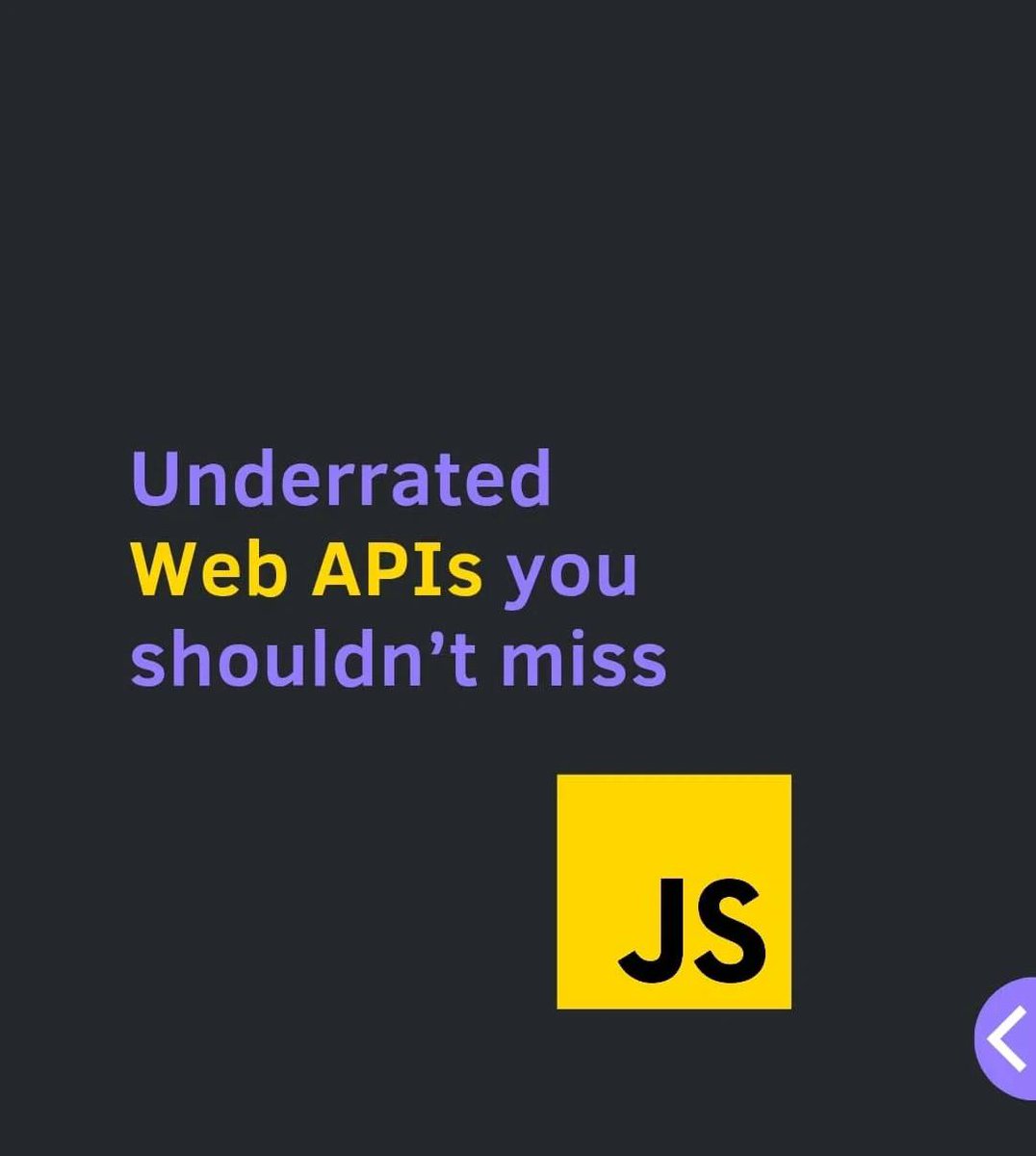 11xcoder's tweet image. Tired of waiting for native apps to catch up? 💻 These underrated JavaScript Web APIs are bridging the gap between the browser and the real world. Get ready to tap into next-level capabilities and build web apps that feel like magic. 🚀 
#JavaScript #WebDev #APIs #Frontend