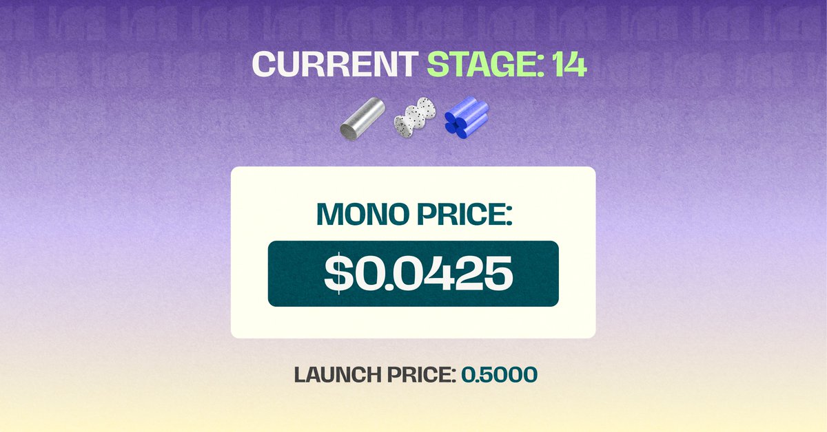mono_protocol's tweet image. Stage 14 is live! ⚡️

👉 Join now: monoprotocol.com