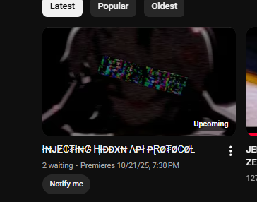 I can't open my YT now, and i found someone posted a video there. i hope it's not anything wierd...