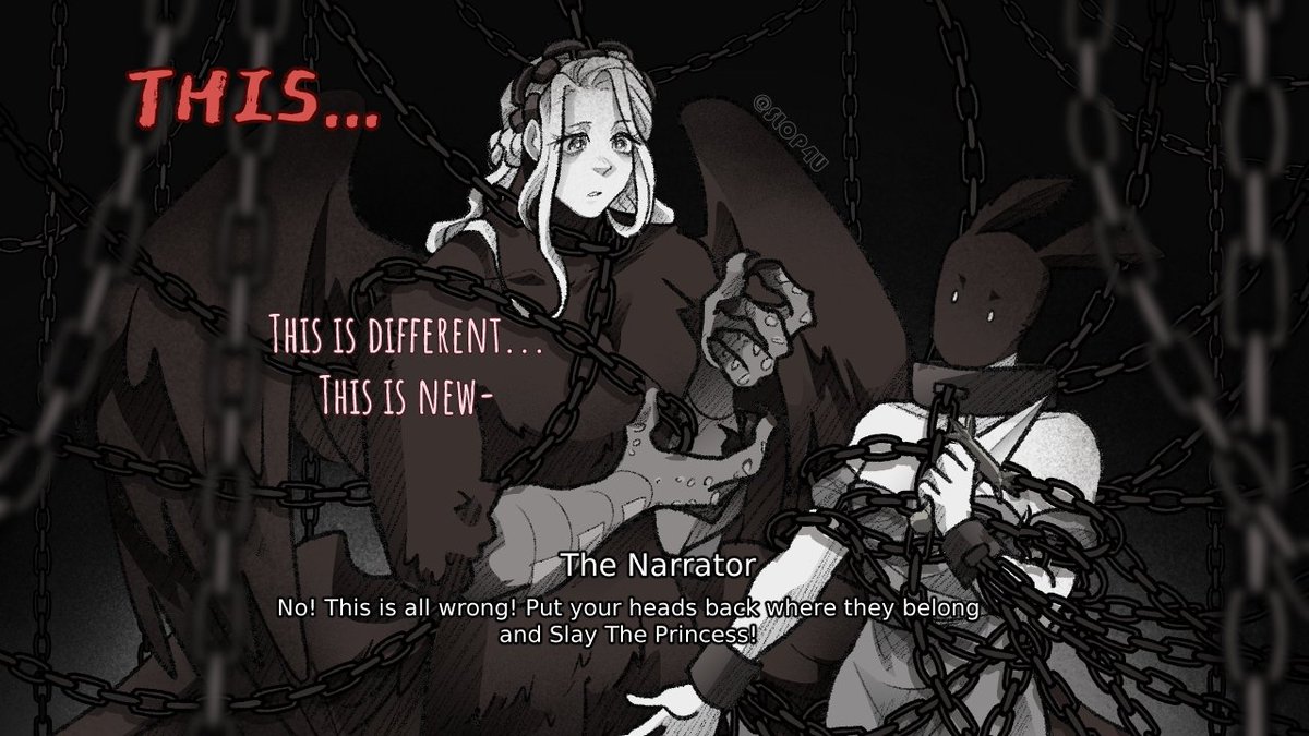SLOP4U's tweet image. #SLAYTOBER #SLAYTOBER2025 #SlayThePrincess #STP

Day 21- THE CAGE 
(Ive always wondered if this was a possible situation)