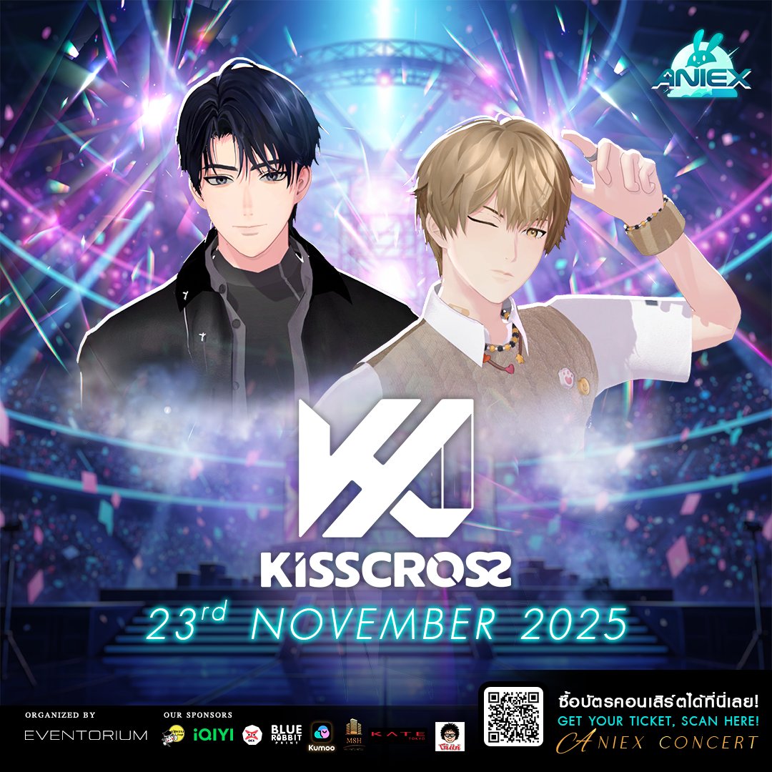 Get ready! 
<a href="/KissCross_VIG/">KissCross</a> – Saint &amp; Yu, are coming to the Free Stage at AniEx 2025! 

Don’t miss their special show full of charm and excitement 💖
#AniEx #AniEx2025 #AniExEvent #KissCross