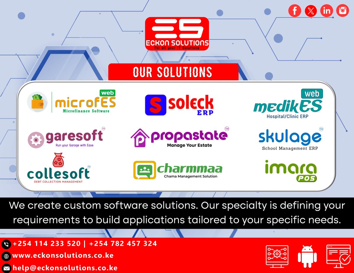 EckonSolutions's tweet image. We create custom software solutions using the latest software platforms. Our specialty is defining your requirements to build applications tailored to your specific needs.
eckonsolutions.co.ke

#eckonsolutions #softwaresolutions #softwares #itsolutions #softwaredevelopment