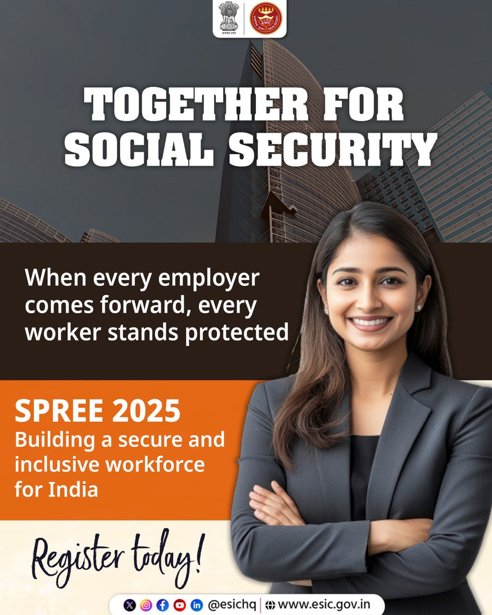esic_ro_vij's tweet image. Be a responsible employer and ensure your workers’ protection!

SPREE 2025 helps you bring your workforce under social security easily and efficiently.

Don’t Wait, Register Today!

#ESIC #SPREE2025 #SocialSecurity #RegisterToday
#ESICHQ