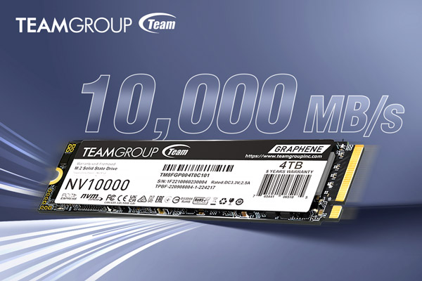 ⚡TEAMGROUPから新登場、NV10000 M.2 PCIe 5.0 SSD ⚡
最大10,000MB/sの読み取り速度で、作業もゲームもストレスゼロ。
Intel＆AMD両対応、さらに特許グラフェン放熱技術で安定した高性能を実現
スピードも信頼も妥協しないあなたへ。
👉 製品詳細はこちら：
 teamgroupinc.com/jp/product-det…
#TEAMGROUP